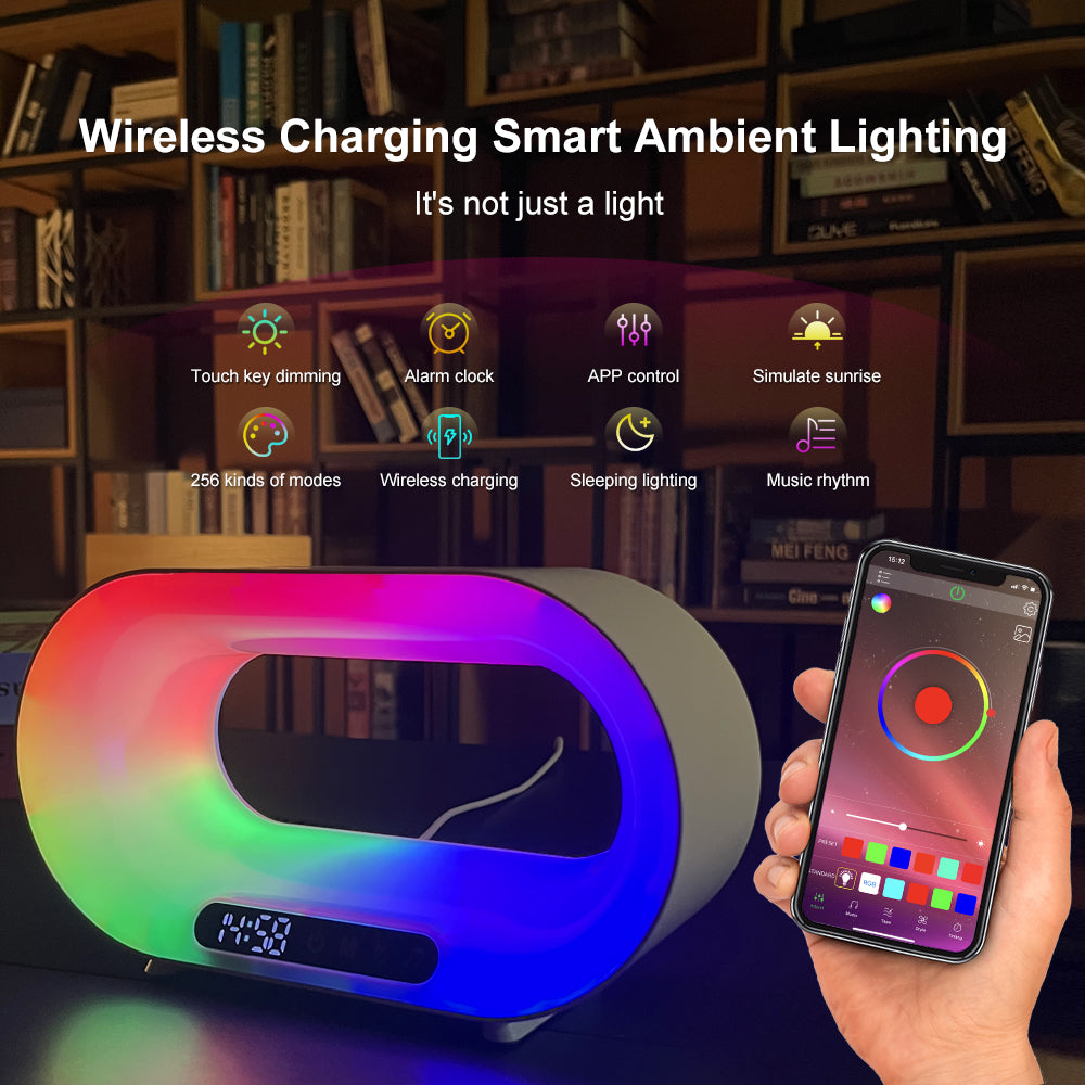 3 In 1 LED Night Light Multifunctional Wireless Charger Alarm Clock